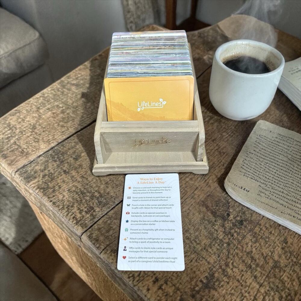 Lifelines: 365 Daily Inspiration Motivation Cards Wood Box Set Melissa Bernstein